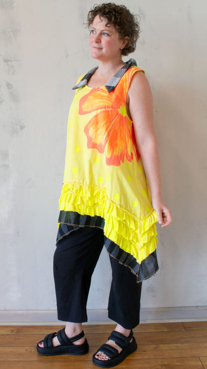 Petal Pusher Peplum Top in DayGlo