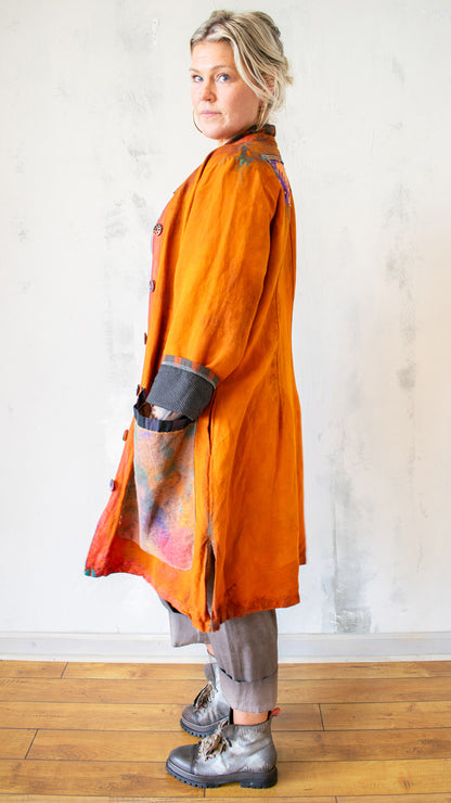 Ground Control to Major Tom Over Coat in Saffron