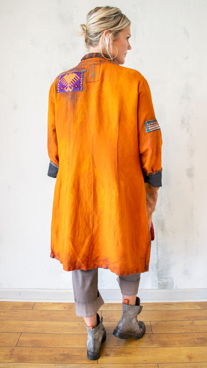 Ground Control to Major Tom Over Coat in Saffron