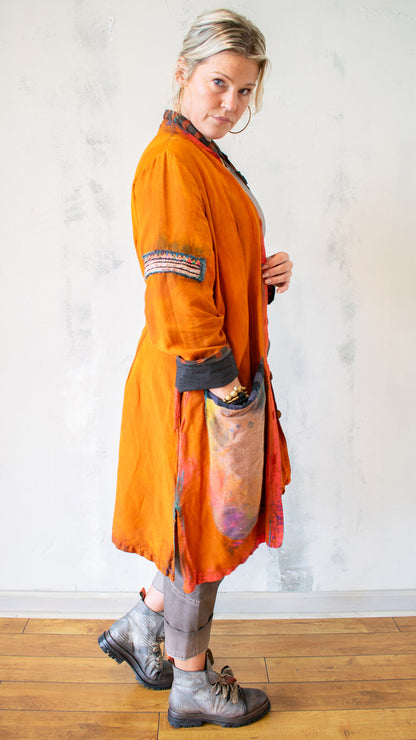 Ground Control to Major Tom Over Coat in Saffron