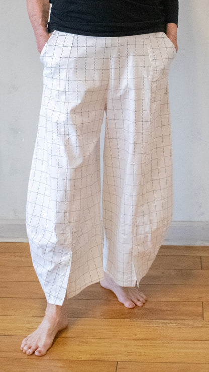 Check Trousers in White