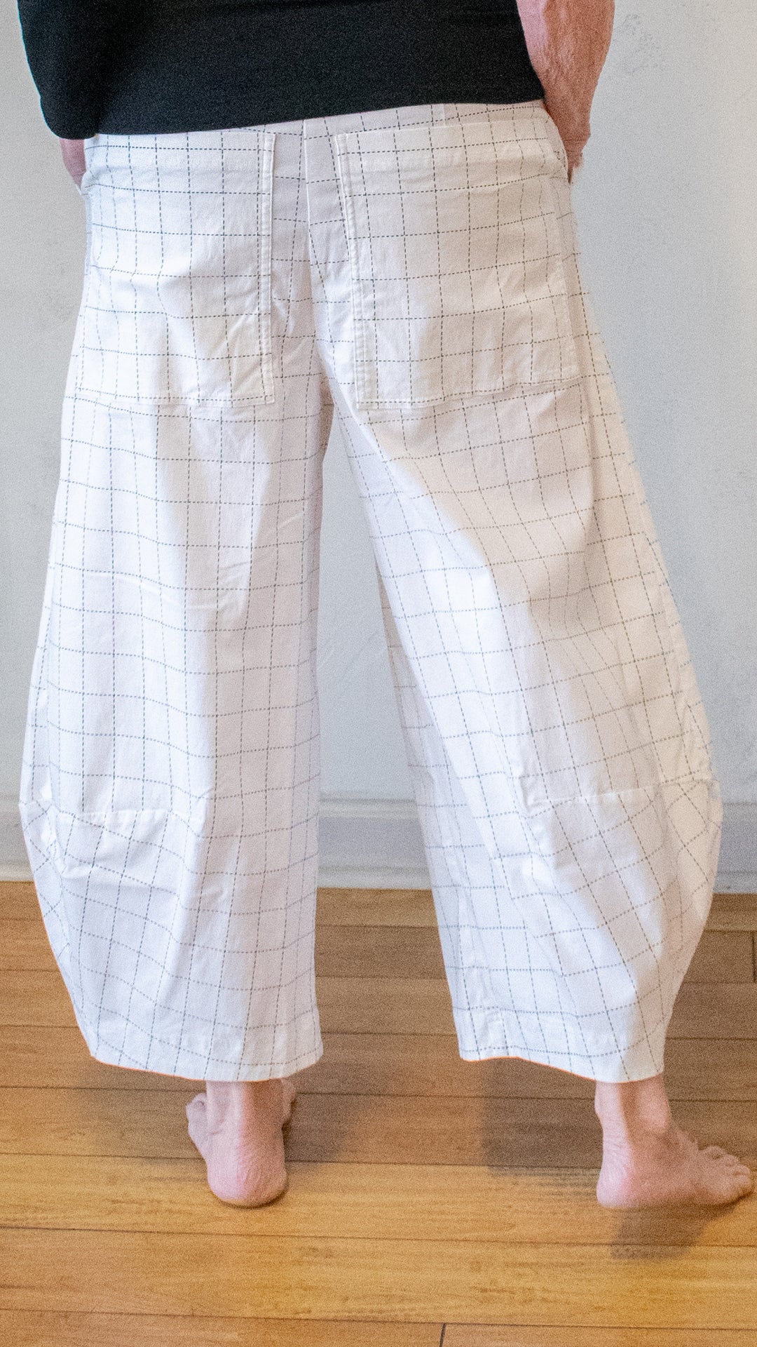 Check Trousers in White