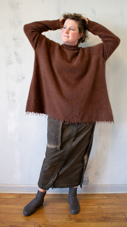 Fox, Silk and Wool Knit Tunic in Henna