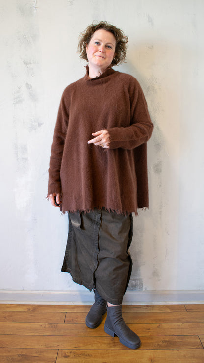 Fox, Silk and Wool Knit Tunic in Henna