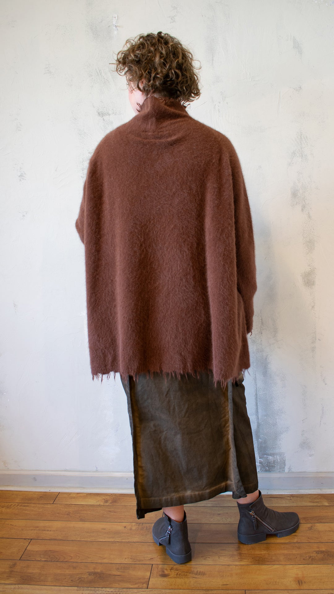 Fox, Silk and Wool Knit Tunic in Henna