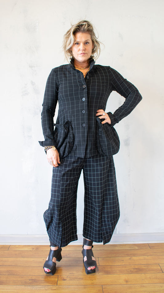 Check Jacket in Black