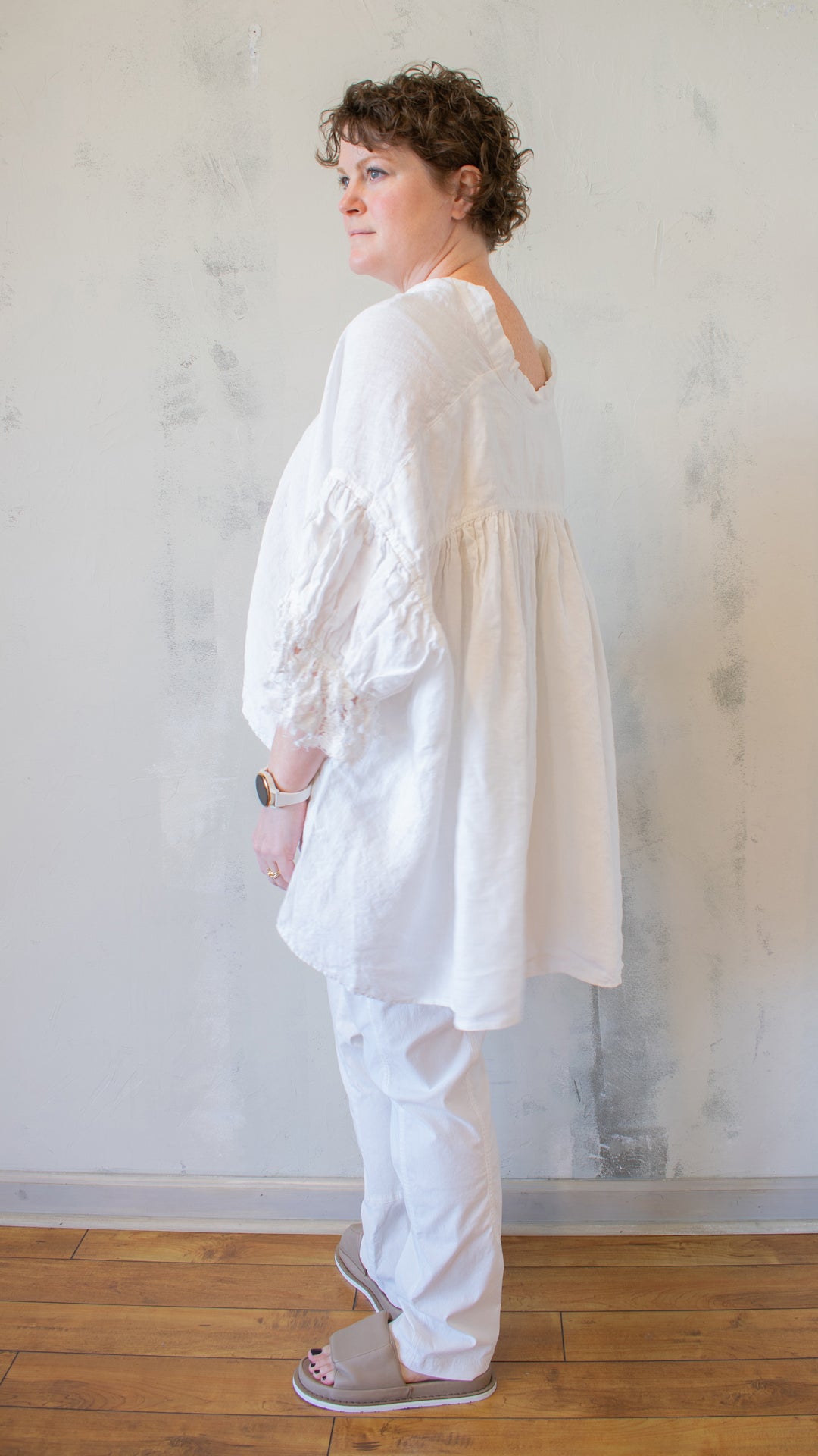 Lace Sleeve Button Up