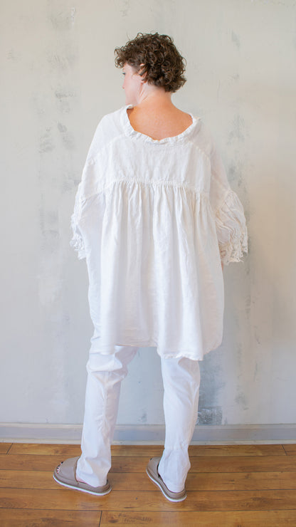 Lace Sleeve Button Up
