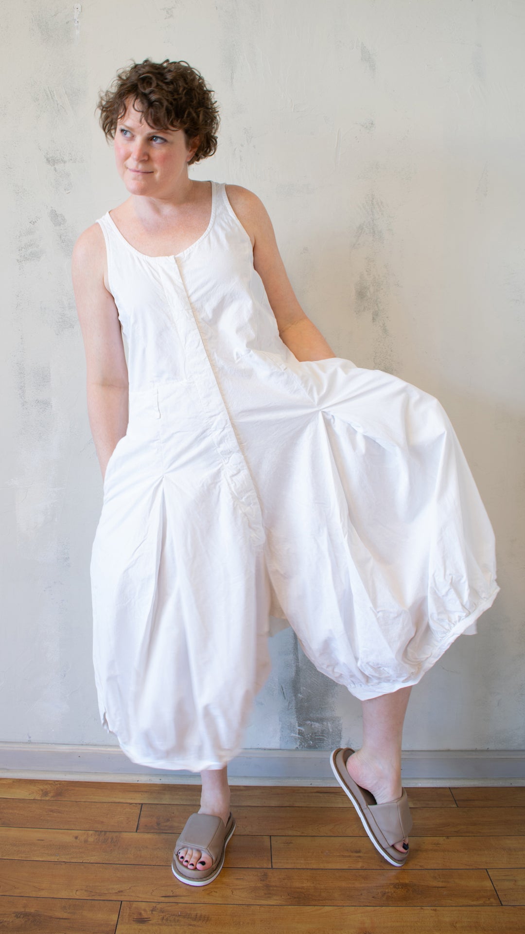 Balloon Pant Jumpsuit in White