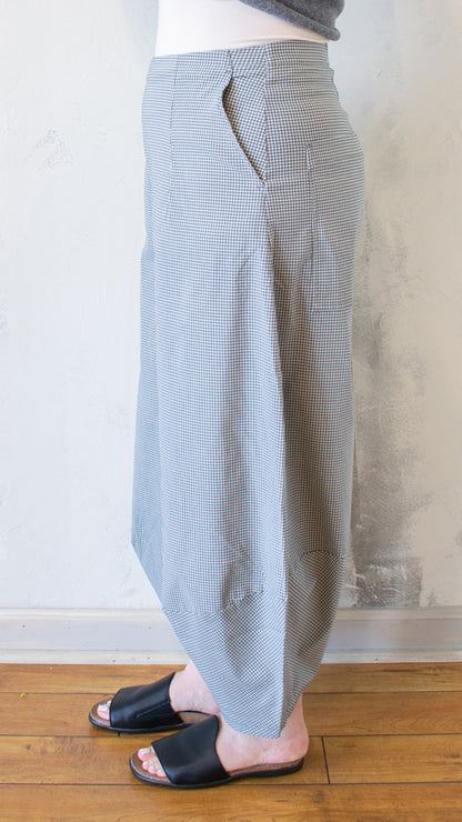 Check Barrel Leg Pant