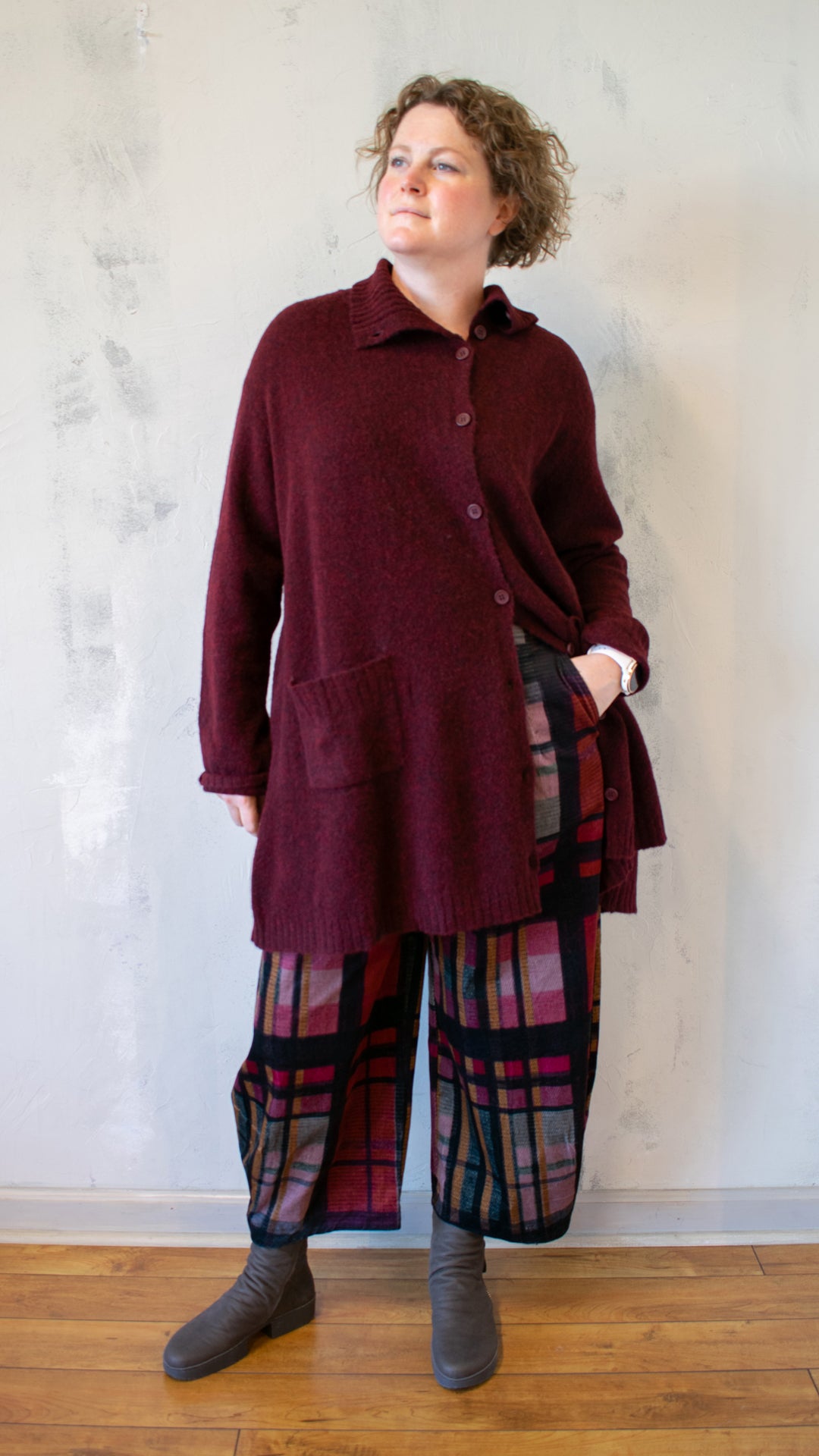 Melange Cardigan in Lava Melange