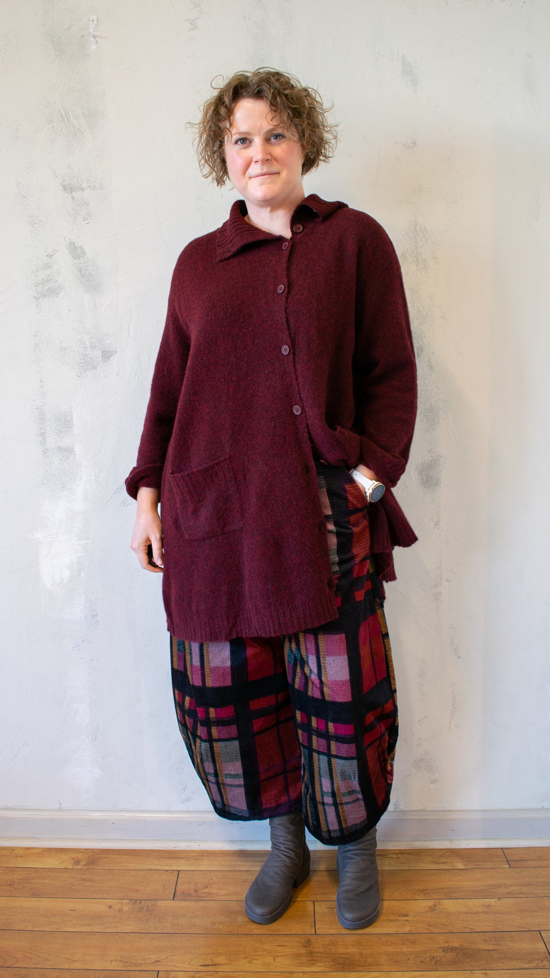 Melange Cardigan in Lava Melange