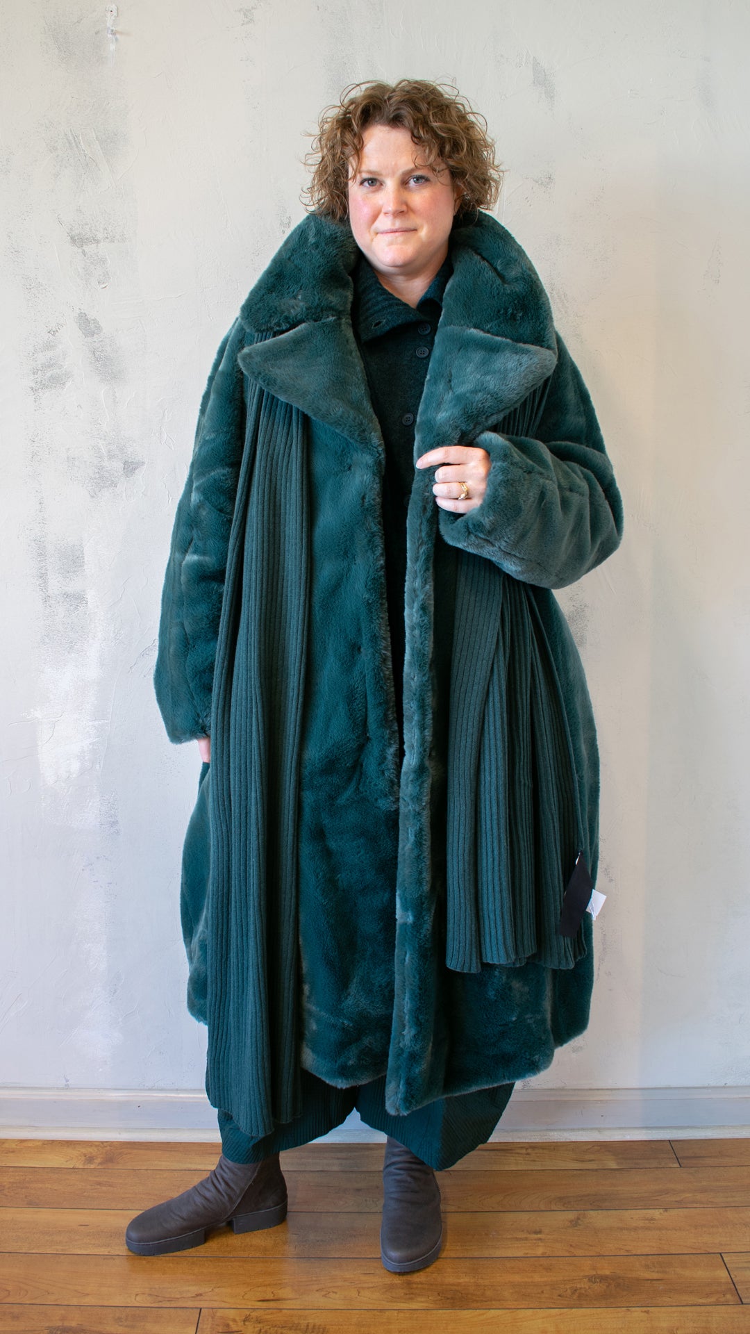 Sculptural Coat in Forest