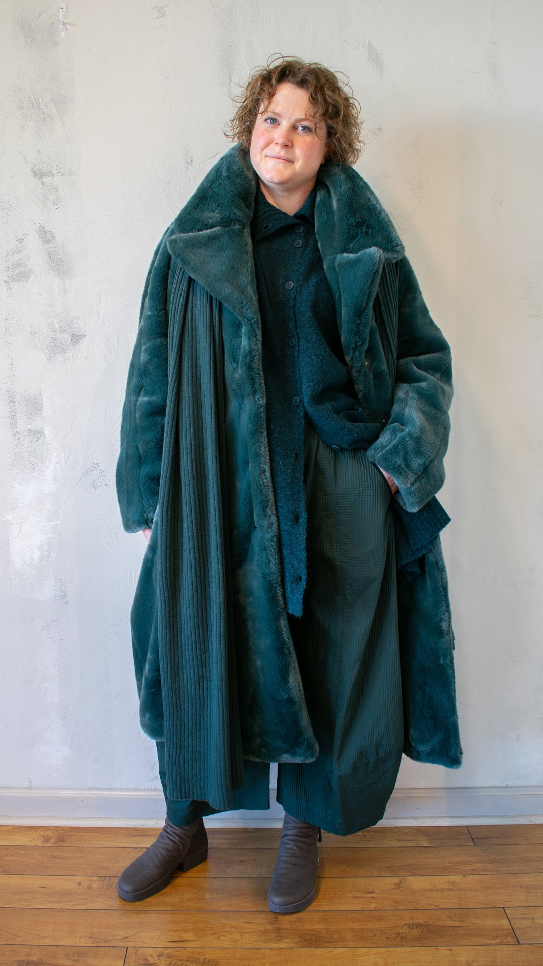 Sculptural Coat in Forest