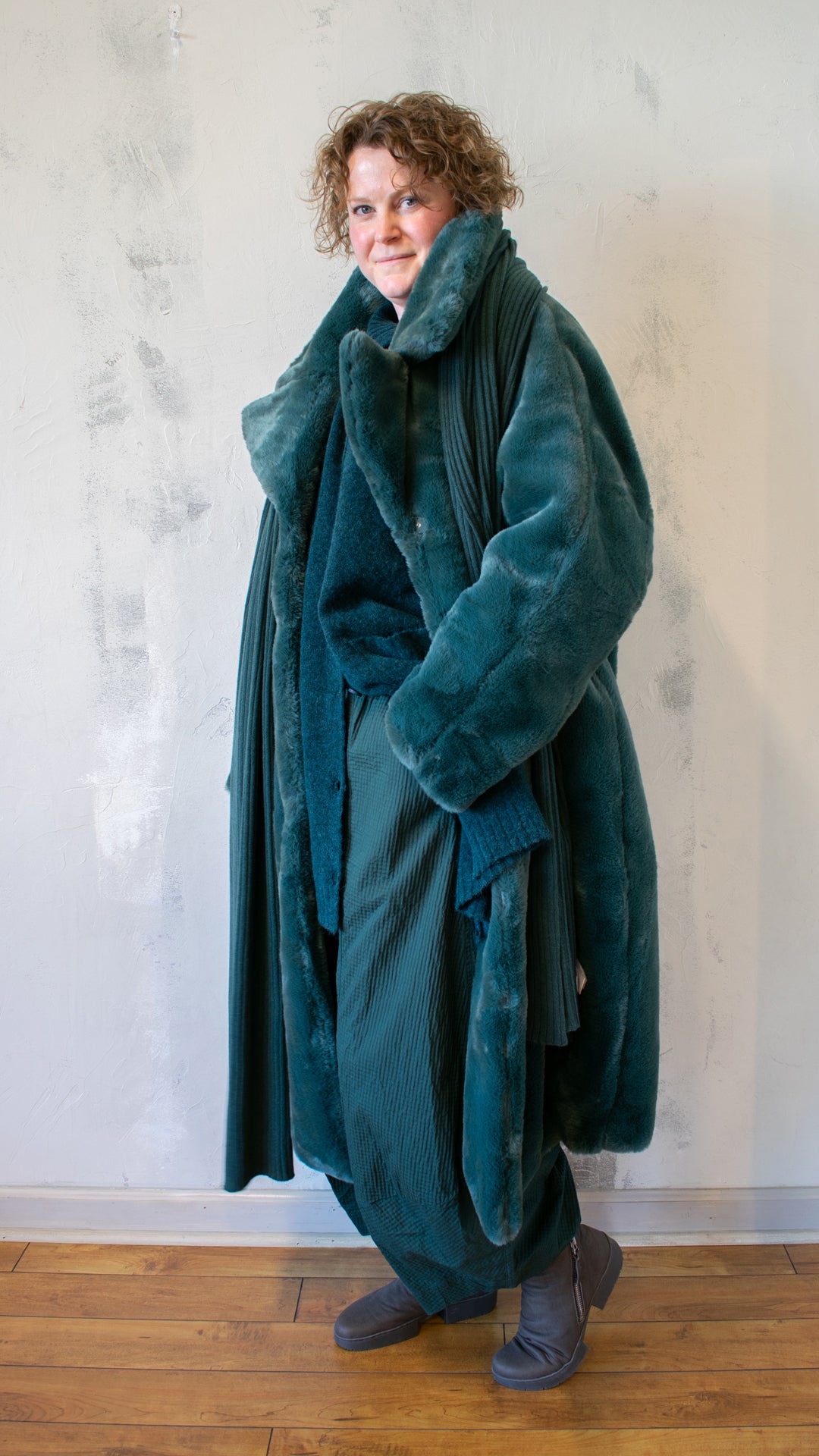 Sculptural Coat in Forest