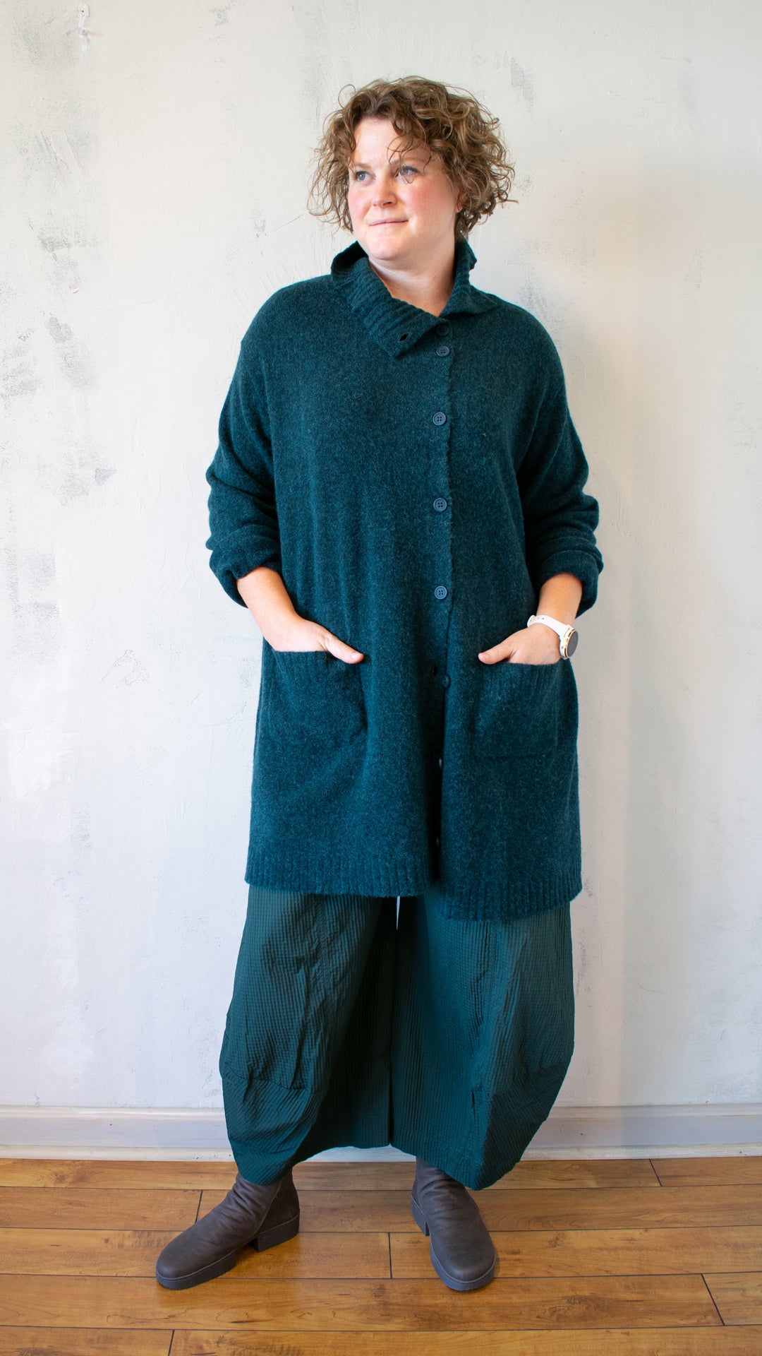 Melange Cardigan in Forest Melange