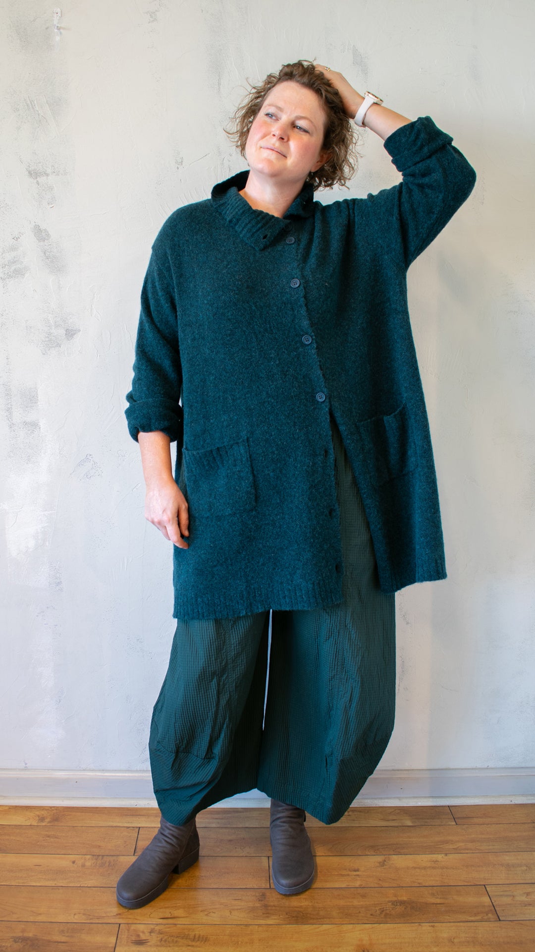 Melange Cardigan in Forest Melange