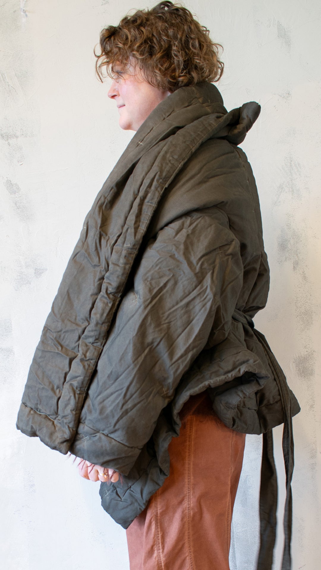 Quilted Cocoon Jacket in Dark Dakar Cloud