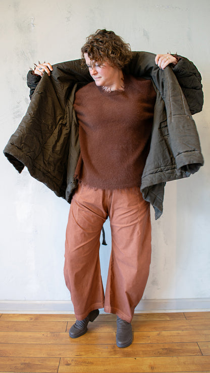 Quilted Cocoon Jacket in Dark Dakar Cloud