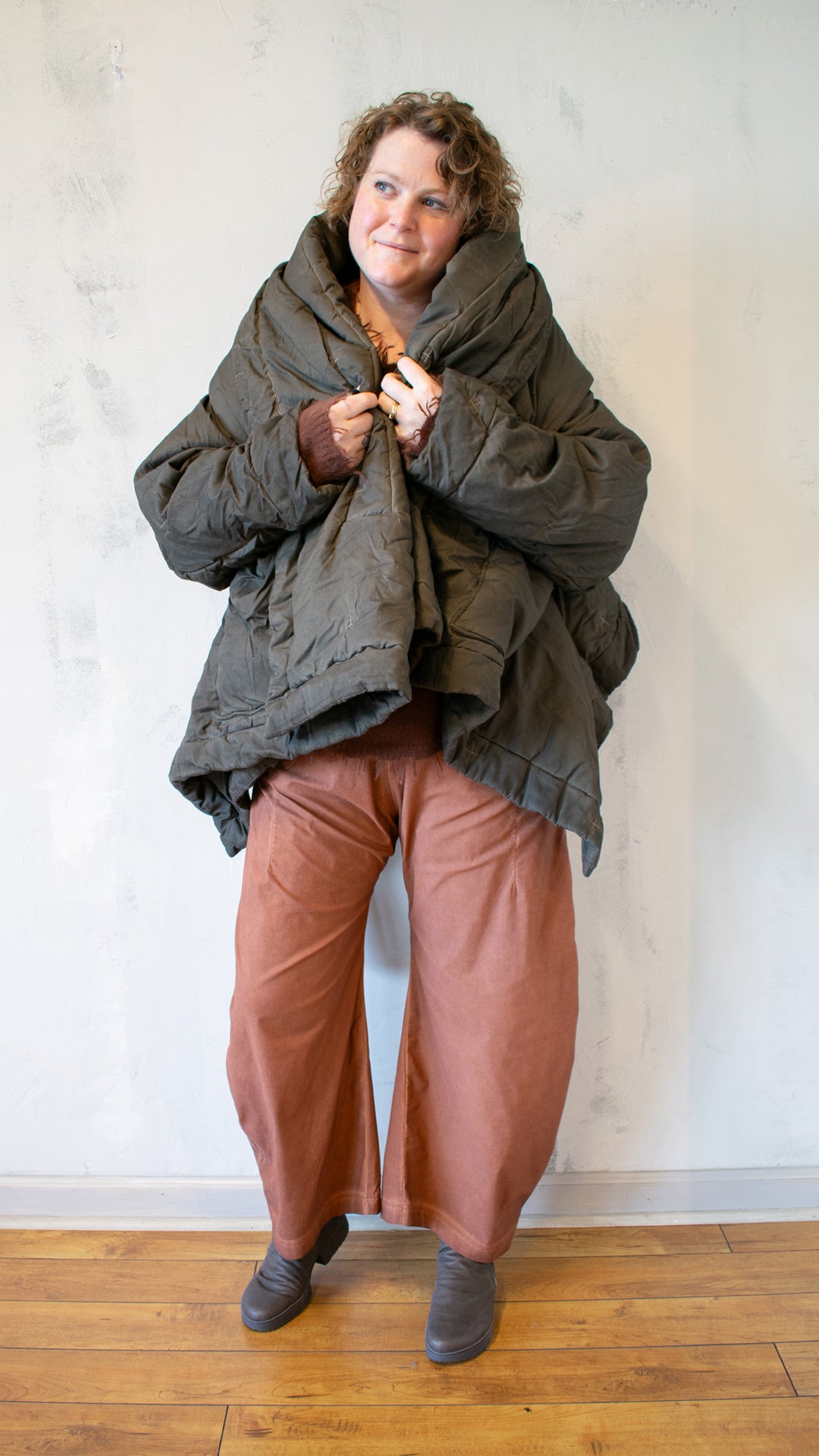 Quilted Cocoon Jacket in Dark Dakar Cloud