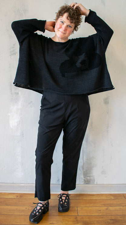 Poppy Velvet Micro Dot Trouser in Black