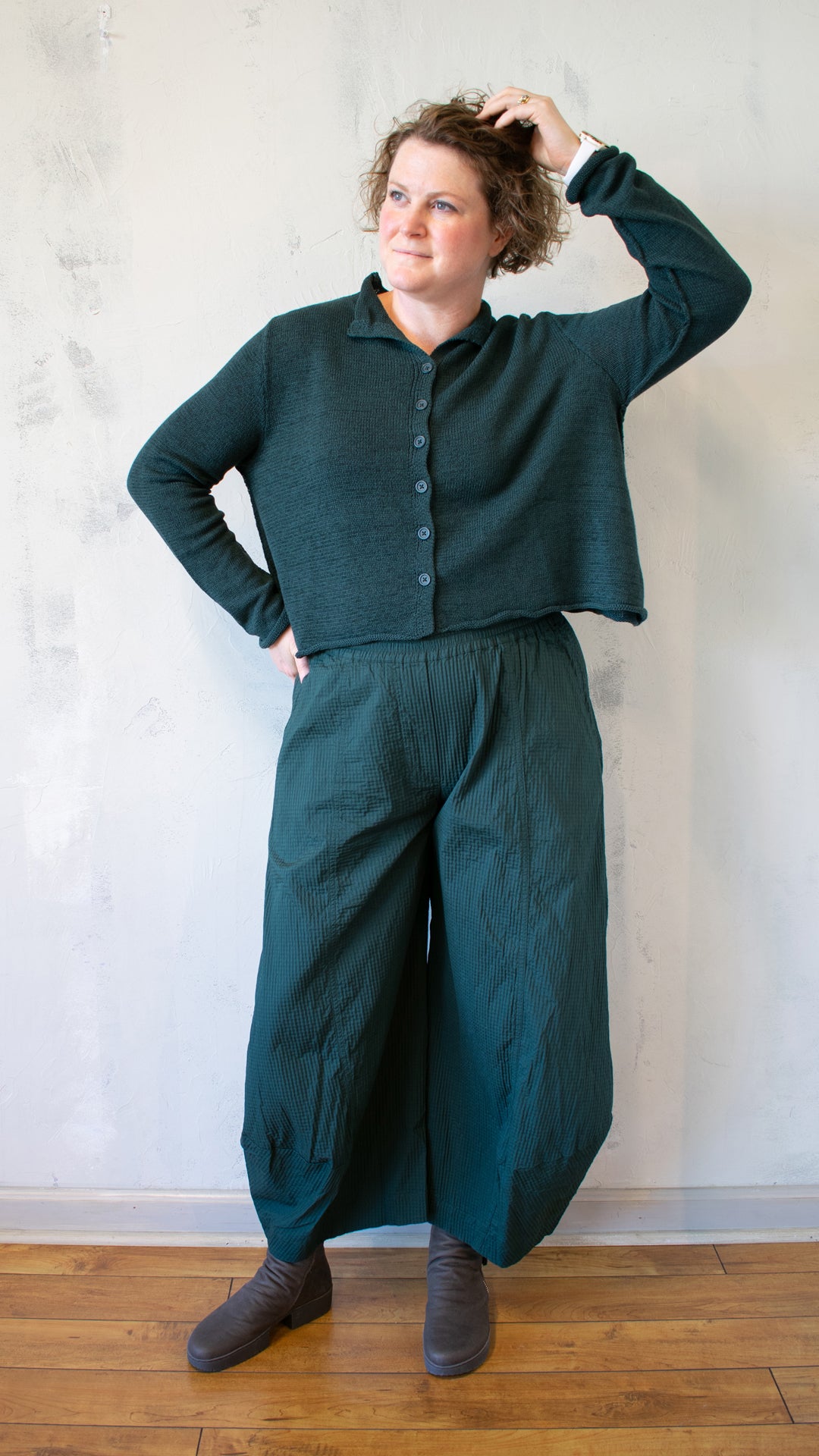 Open Cardigan in Forest