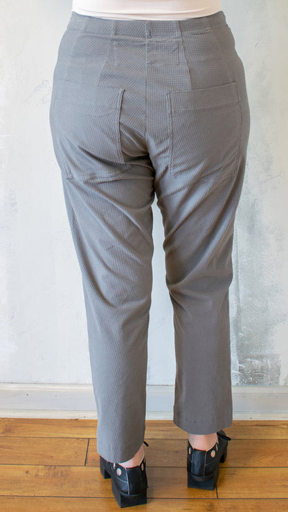 Velvet Micro Dot Trouser in Grey