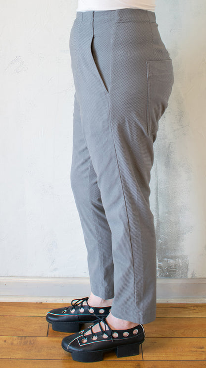 Velvet Micro Dot Trouser in Grey