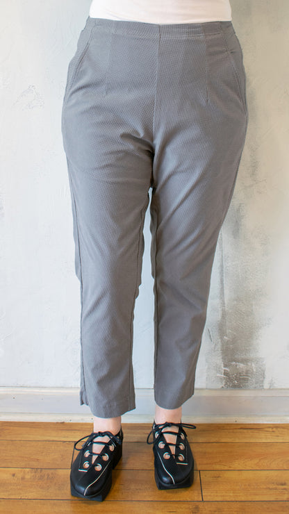 Velvet Micro Dot Trouser in Grey