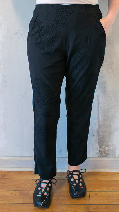 Poppy Velvet Micro Dot Trouser in Black