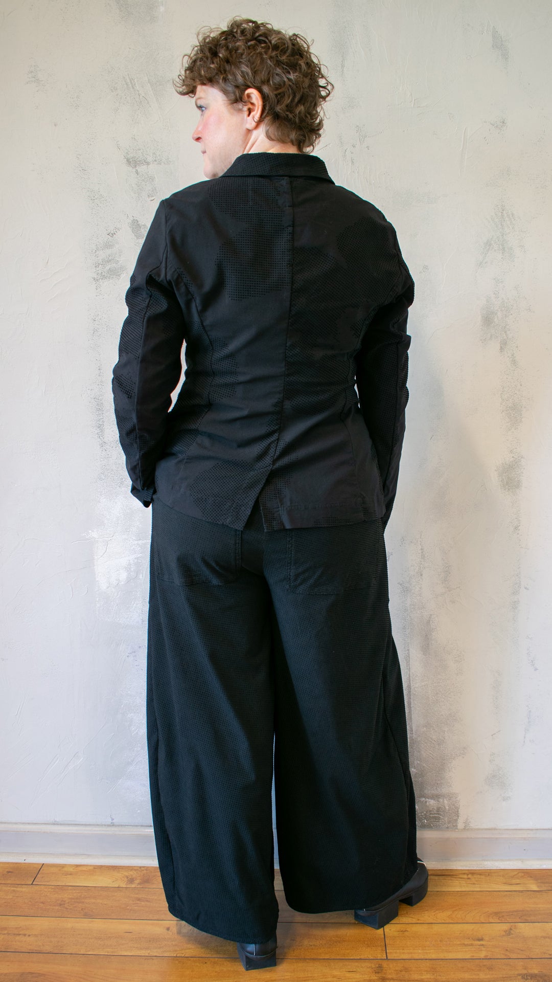 Fitted Micro Velvet Dot Poppy Jacket
