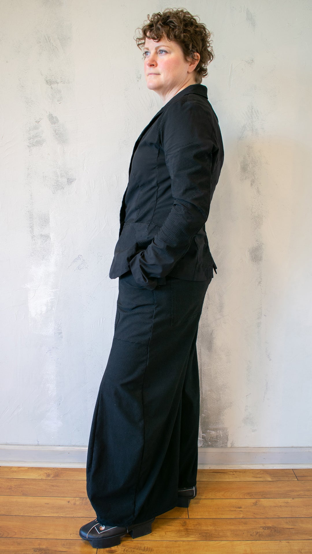 Fitted Micro Velvet Dot Poppy Jacket