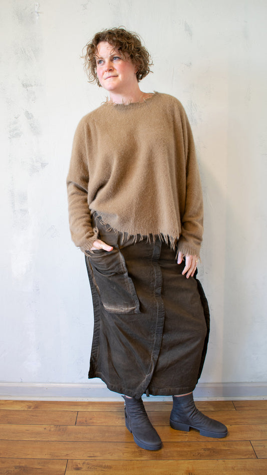 Fox, Silk and Wool Knit Sweater in Dakar