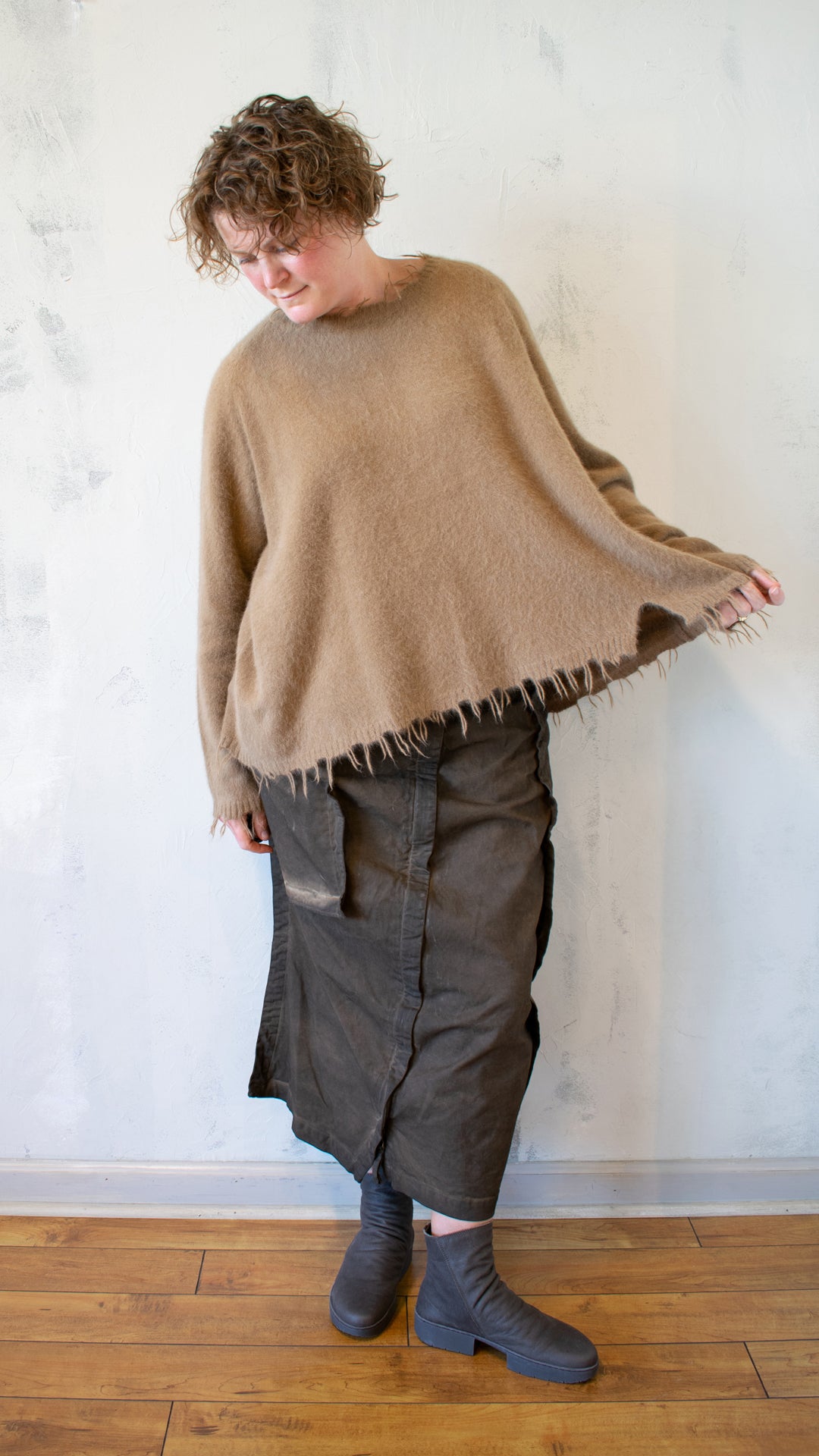 Fox, Silk and Wool Knit Sweater in Dakar