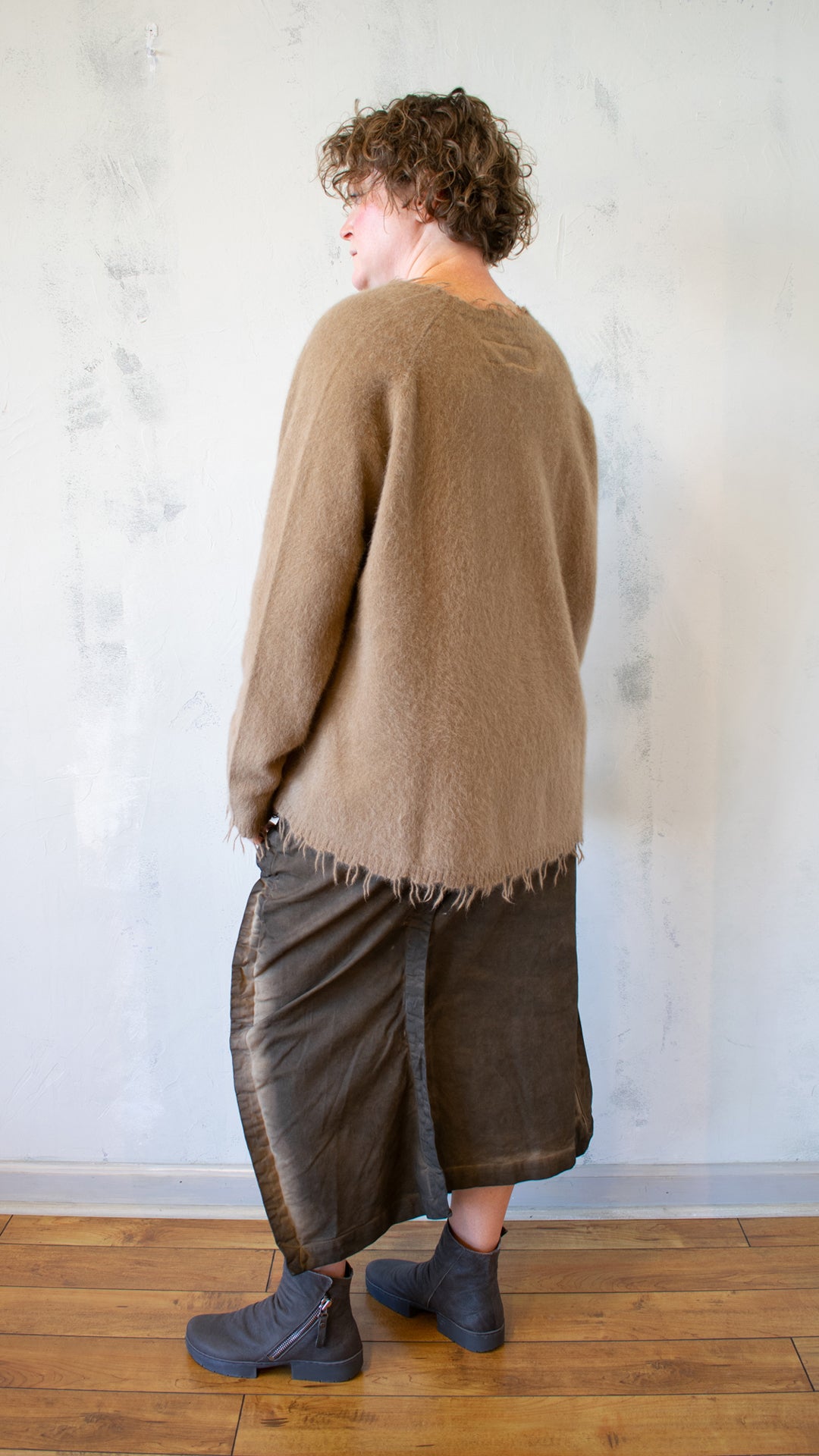 Fox, Silk and Wool Knit Sweater in Dakar