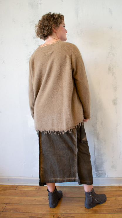 Fox, Silk and Wool Knit Sweater in Dakar