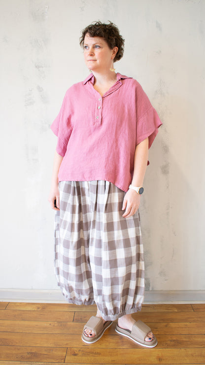 Wide Sleeve Henley Top (Multiple Colors)