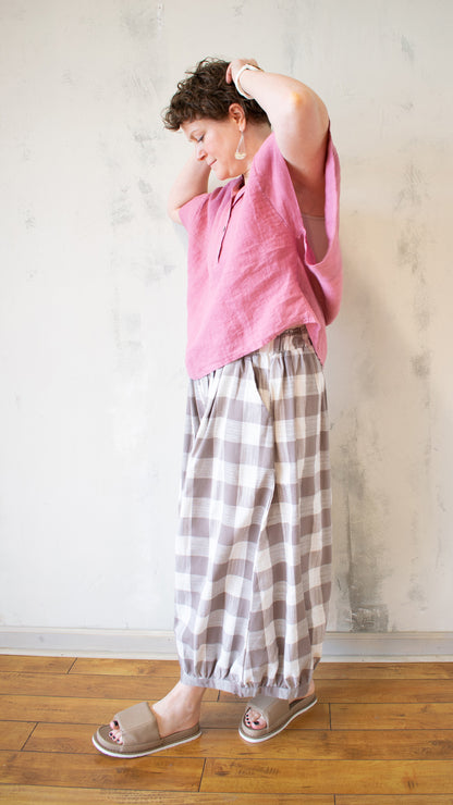 Wide Sleeve Henley Top (Multiple Colors)