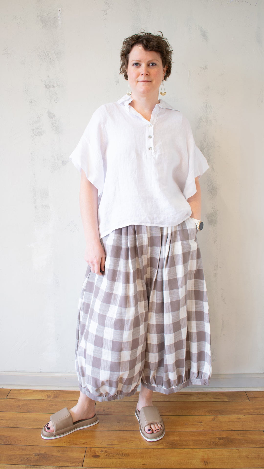 Wide Sleeve Henley Top (Multiple Colors)