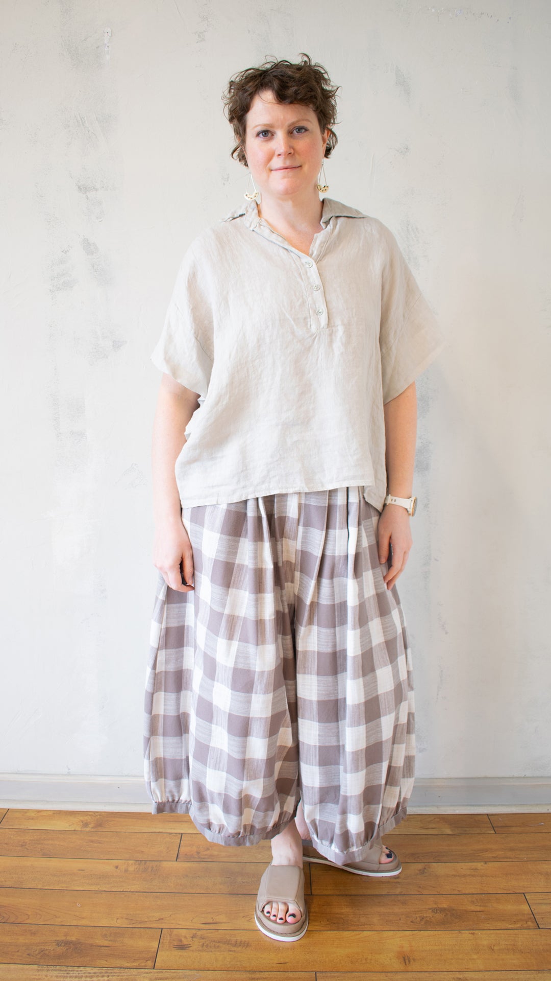 Wide Sleeve Henley Top (Multiple Colors)