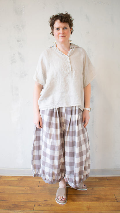 Wide Sleeve Henley Top (Multiple Colors)