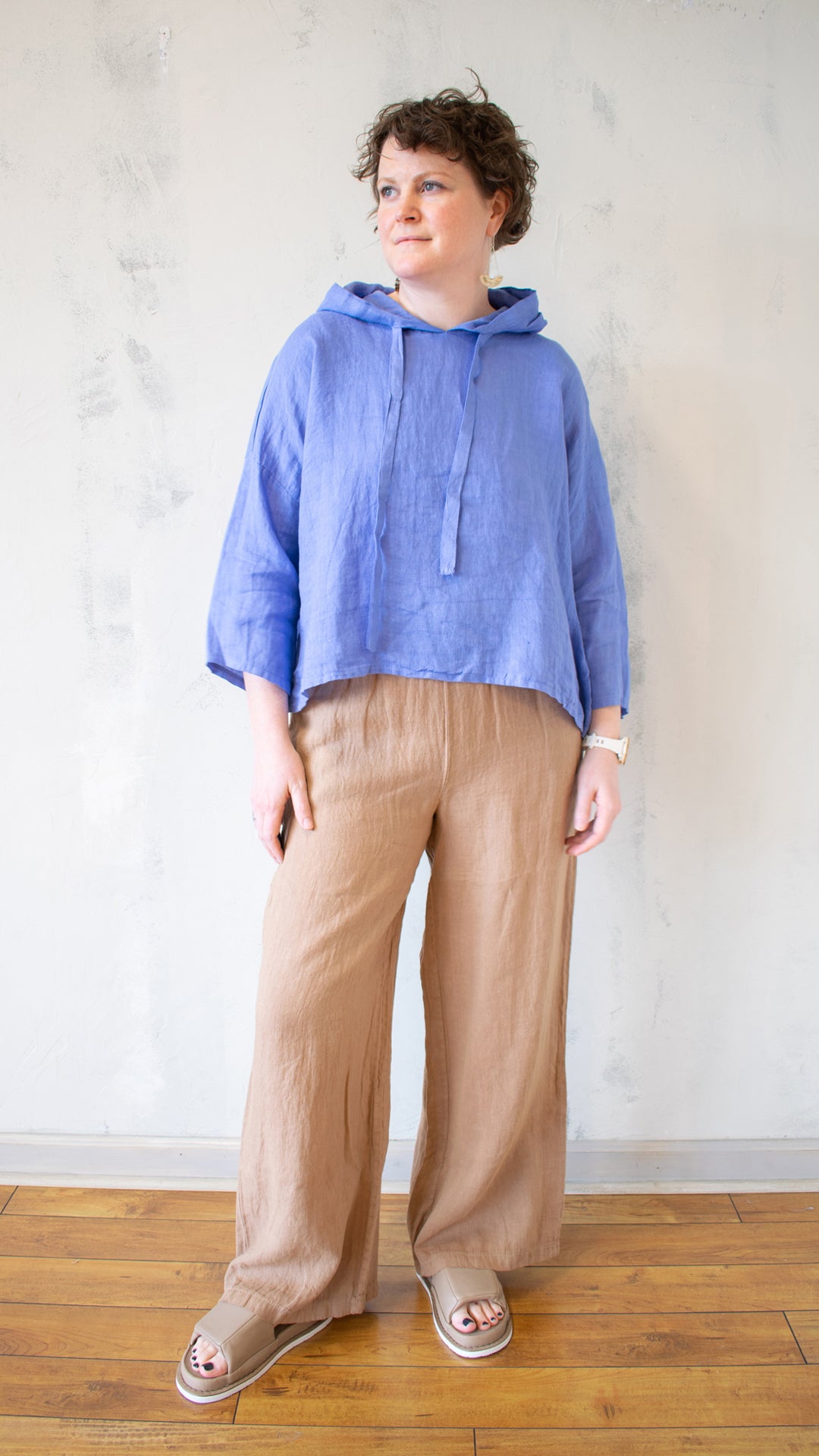 Crop Linen Hoodie (Multiple Colors)