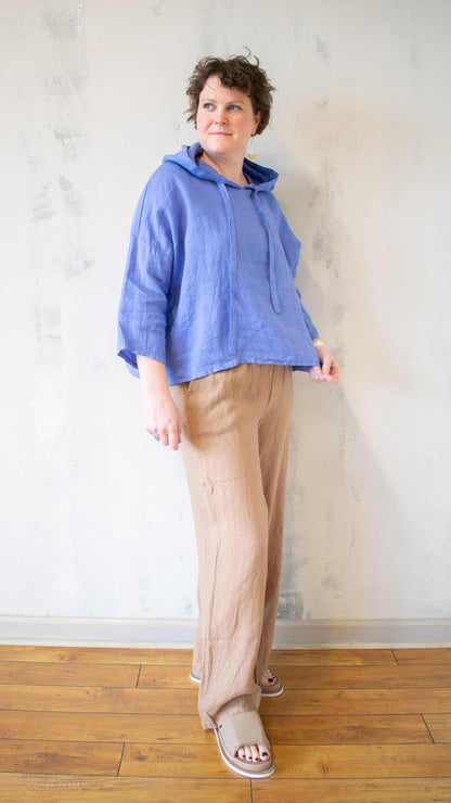 Crop Linen Hoodie (Multiple Colors)