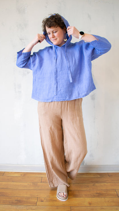 Crop Linen Hoodie (Multiple Colors)