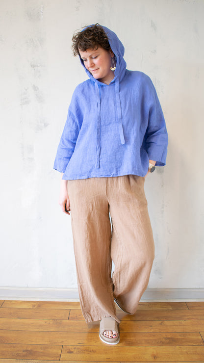 Crop Linen Hoodie (Multiple Colors)