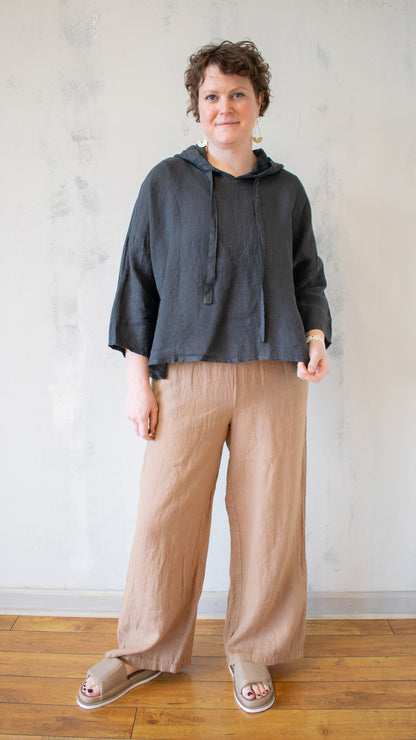 Crop Linen Hoodie (Multiple Colors)