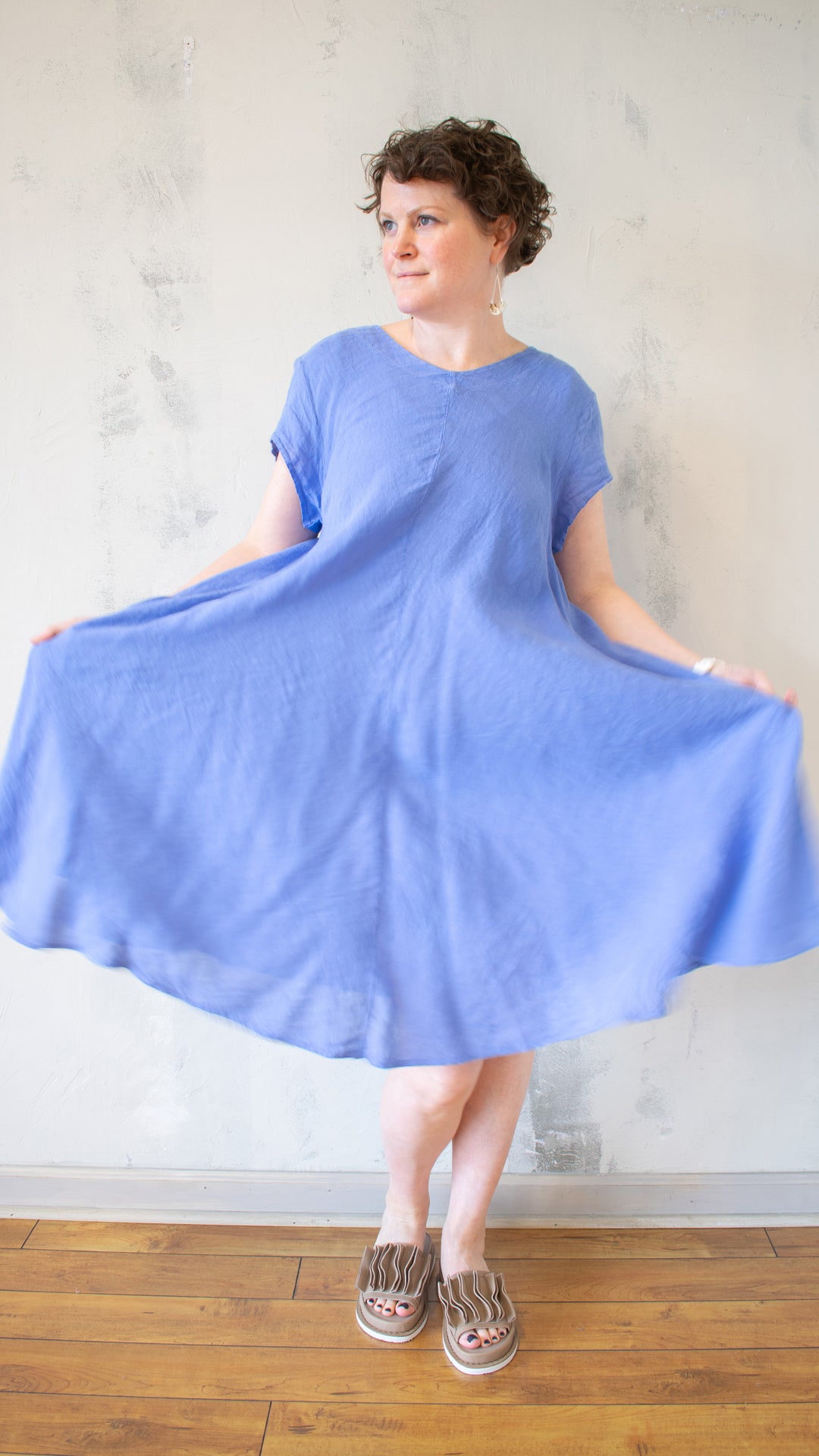 V-Neck Flare Dress (Multiple Colors)