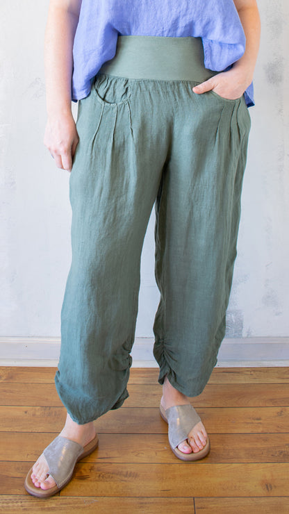 Side Ruched Pants (Multiple Colors)