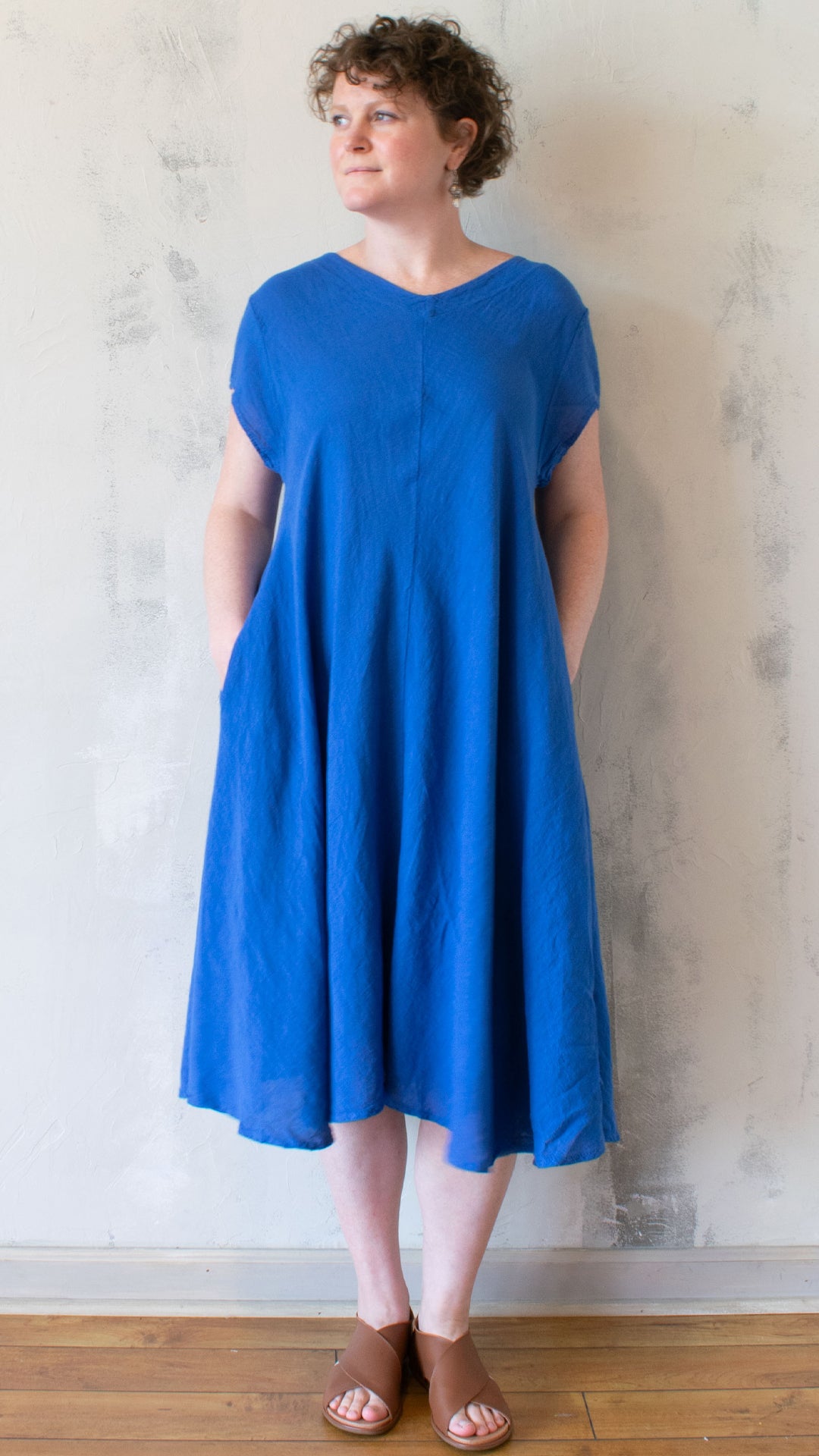 V-Neck Bias Dress (Multiple Colors)