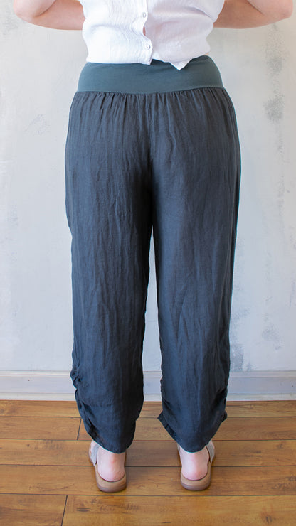 Side Ruched Pants (Multiple Colors)